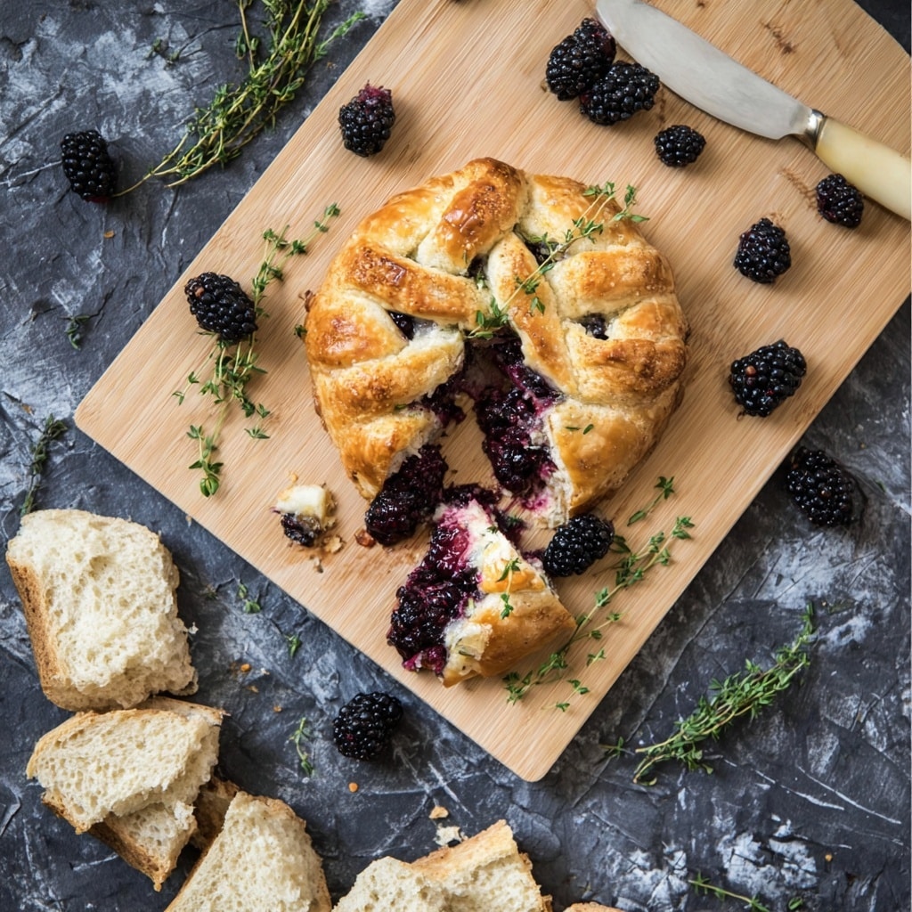 Blackberry Thyme Baked Brie En Croute Recipe - Recipe Image