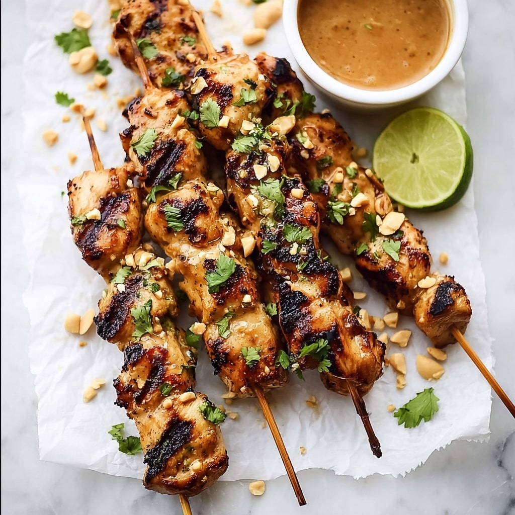 Chicken Satay with Spicy Peanut Sauce Recipe - Recipe Image