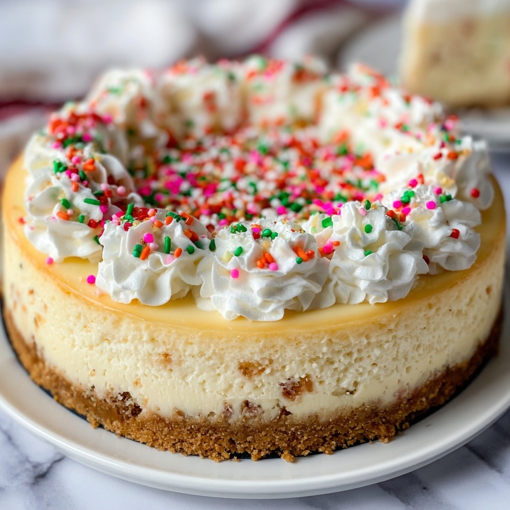 Christmas Sugar Cookie Cheesecake Recipe - Recipe Image