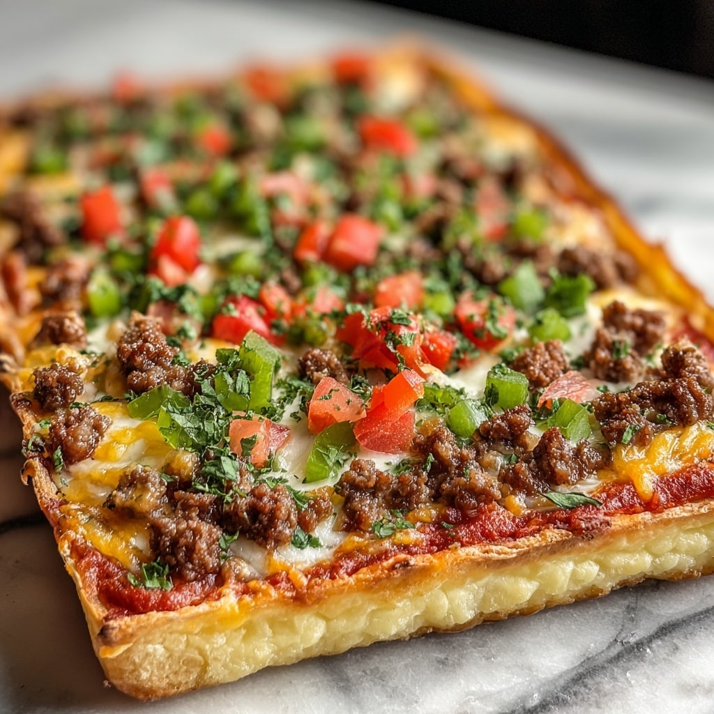 Delicious Taco Pizza: Easy Sheet Pan Perfection! - Recipe Image