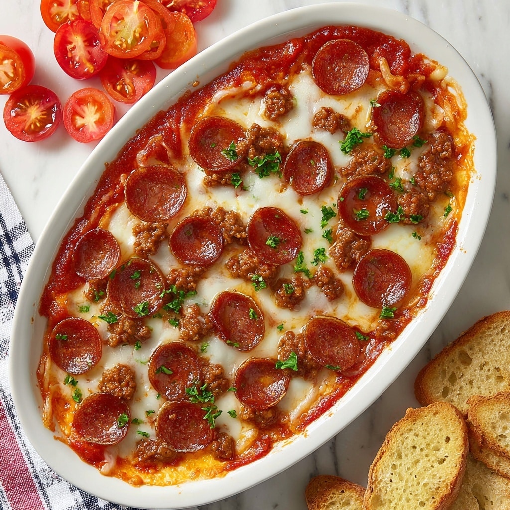 Hot Honey Pepperoni and Sausage Pizza Dip Recipe - Recipe Image