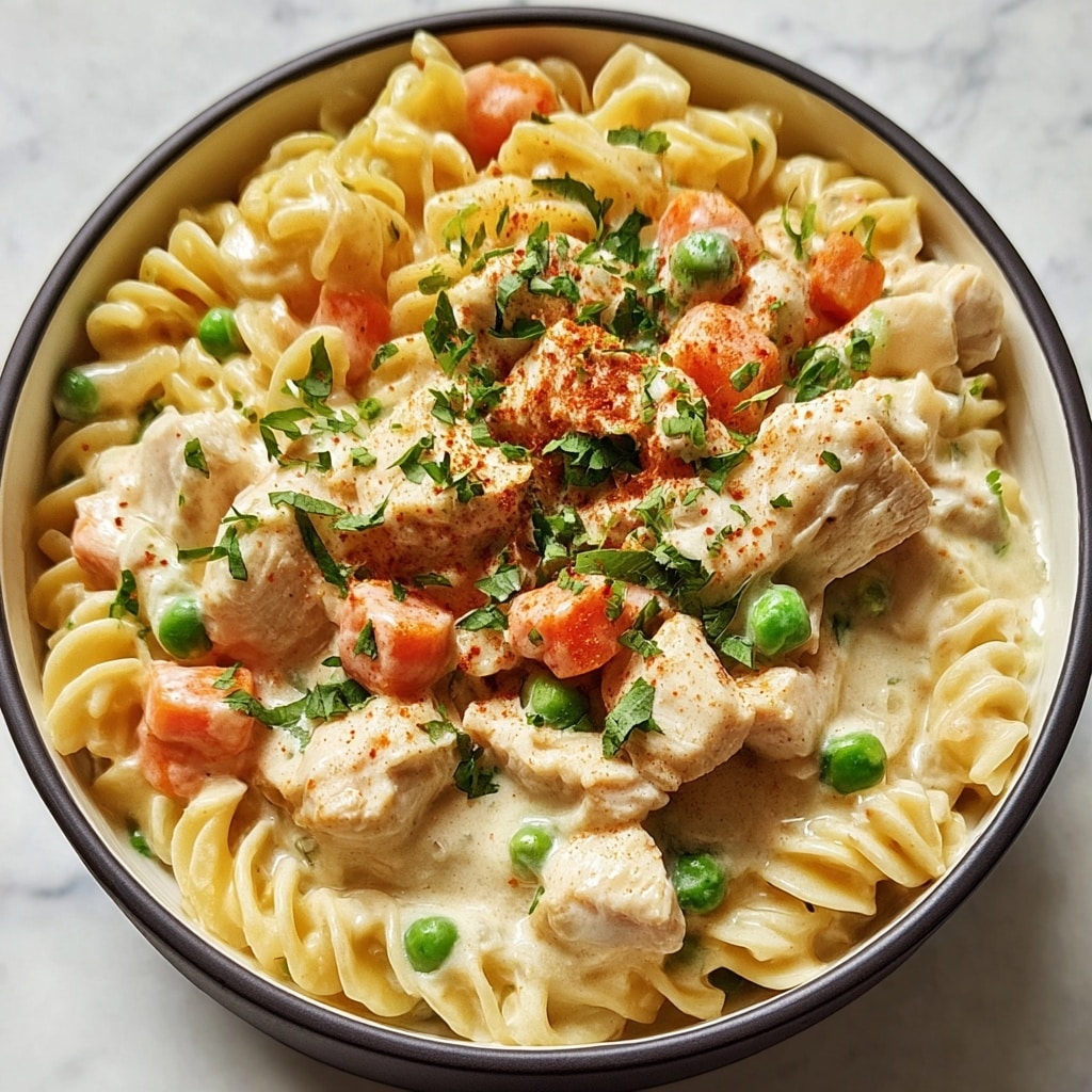 Quick Chicken Pot Pie Pasta Recipe - Recipe Image