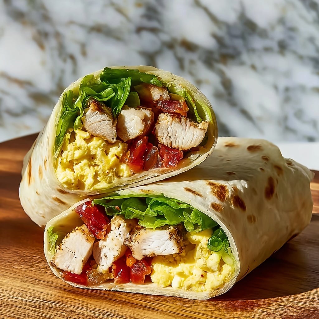 Protein-Packed Chicken Club Egg White Wrap for Healthy Lunch Recipe - Recipe Image