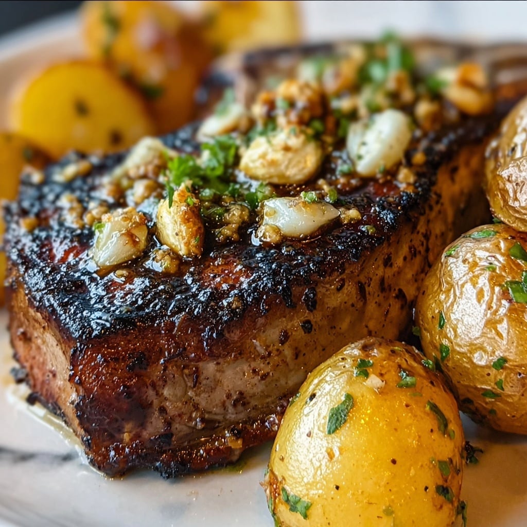 Savory Garlic Pork Chops with Potatoes for Cozy Nights Recipe - Recipe Image