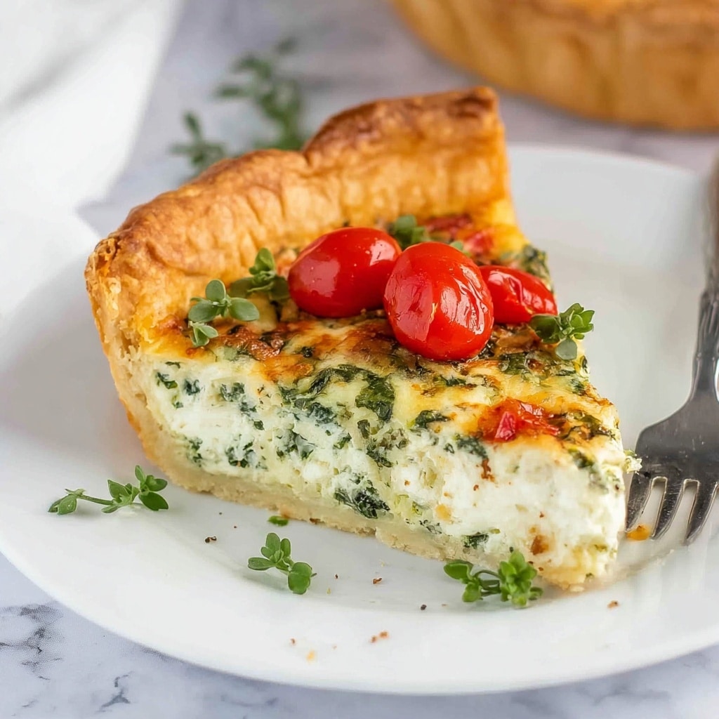 Easy Tomato Spinach Feta Quiche Recipe - Recipe Image