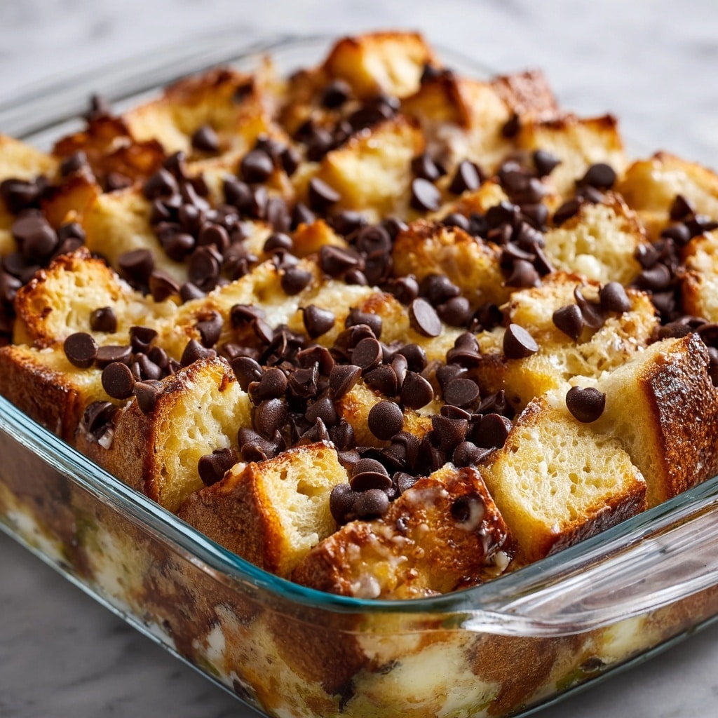 Croissant Breakfast Bake with Chocolate Chips and Cream Cheese Recipe - Recipe Image