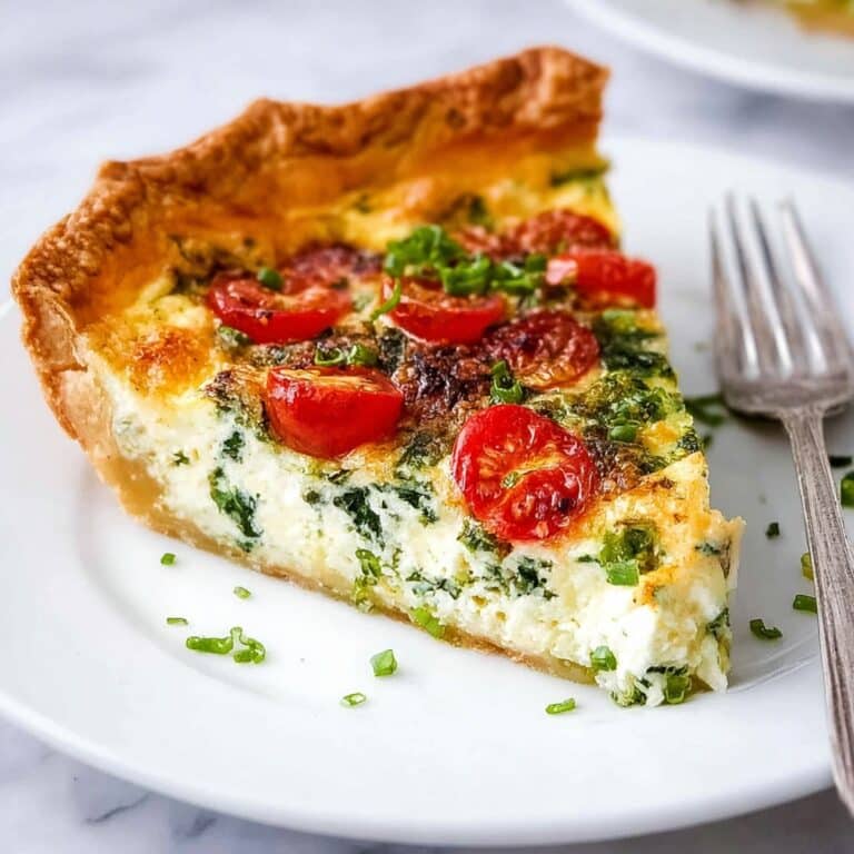 Easy Tomato Spinach Feta Quiche Recipe