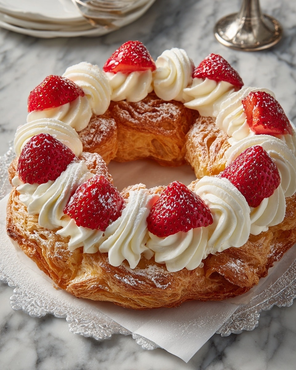 Paris-Brest Pastry with Whipped Cream and Strawberries Recipe