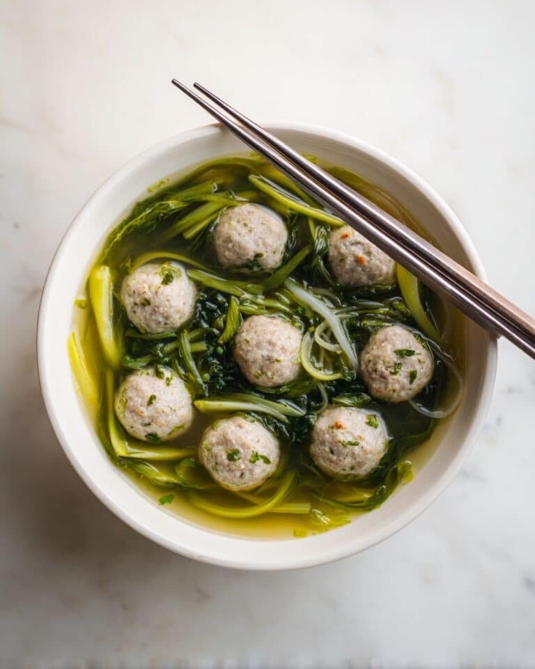Vietnamese Mustard Green Soup with Shrimp Balls Recipe