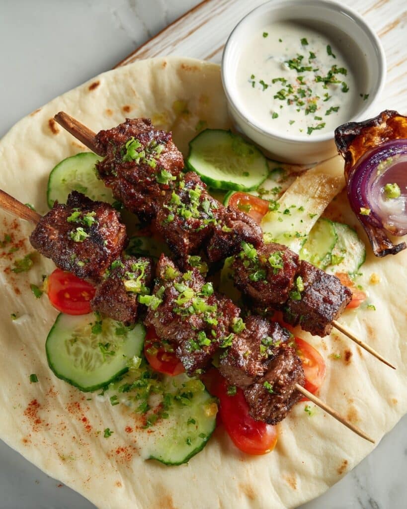 Greek Lamb Souvlaki with Homemade Pita Bread Recipe