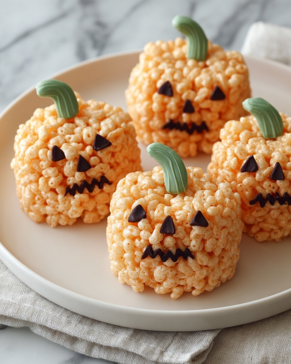Pumpkin-Shaped Rice Krispie Treats Recipe