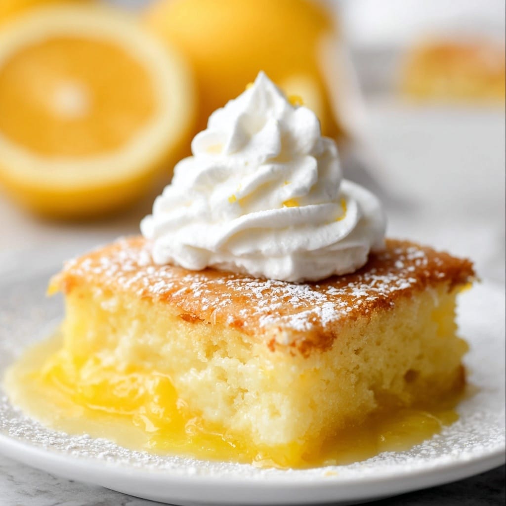 Lemon Pudding Cake with Fresh Toppings Recipe