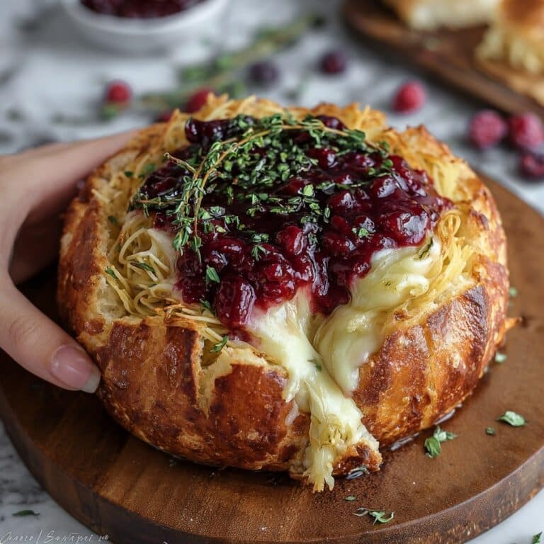 Baked Cranberry Brie Bread Bowl Recipe