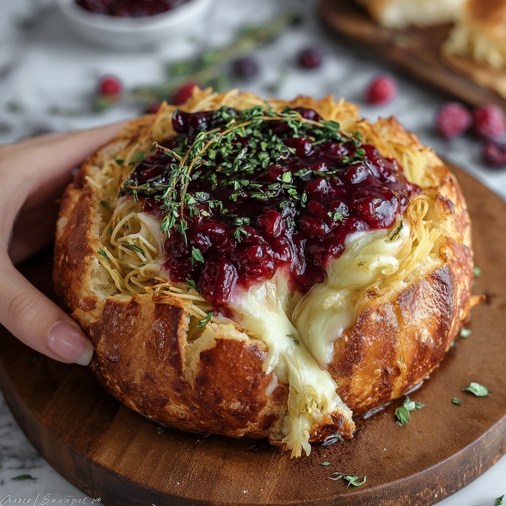 Baked Cranberry Brie Bread Bowl Recipe