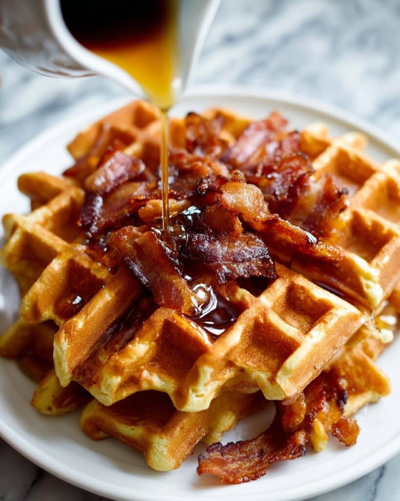 Cornbread Waffle Bites with Honey Butter Syrup Recipe