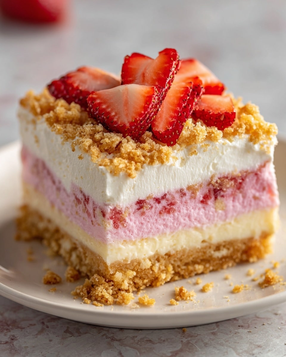 No-Bake Strawberry Crunch Cheesecake Recipe