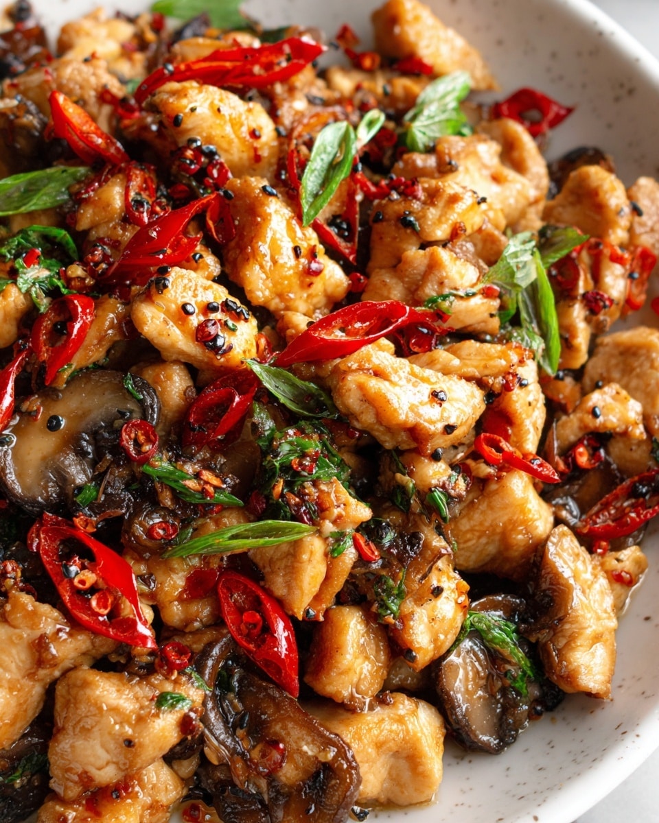 Garlic Mushroom Chicken Stir-Fry Recipe - Recipe Image