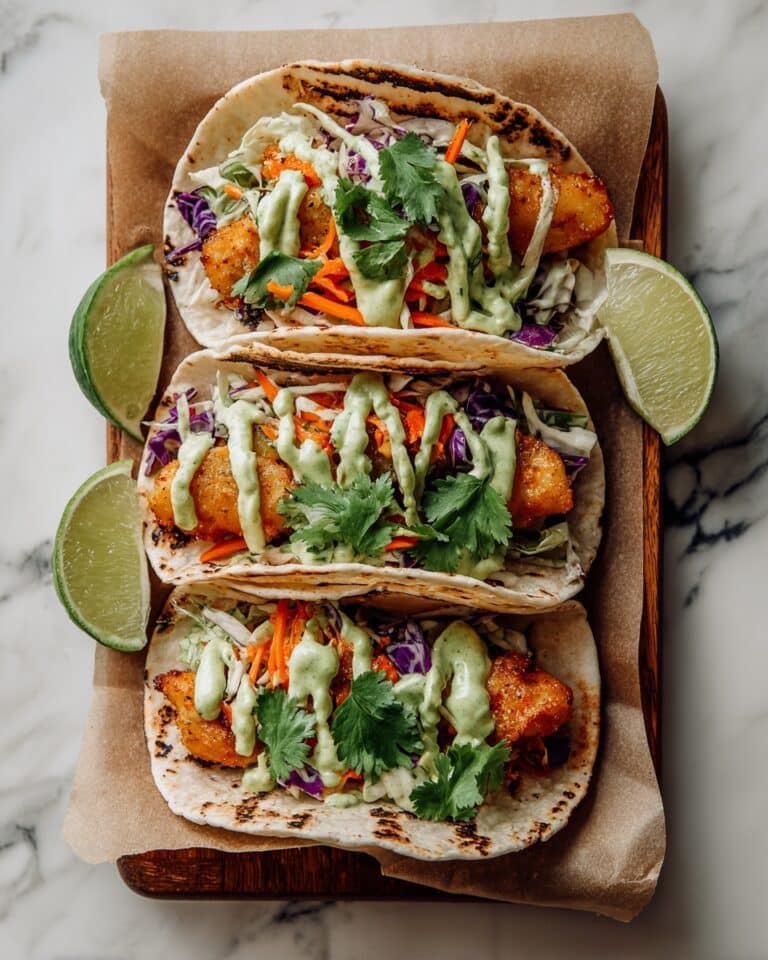 Crispy Fish Tacos with Cilantro Lime Slaw Recipe
