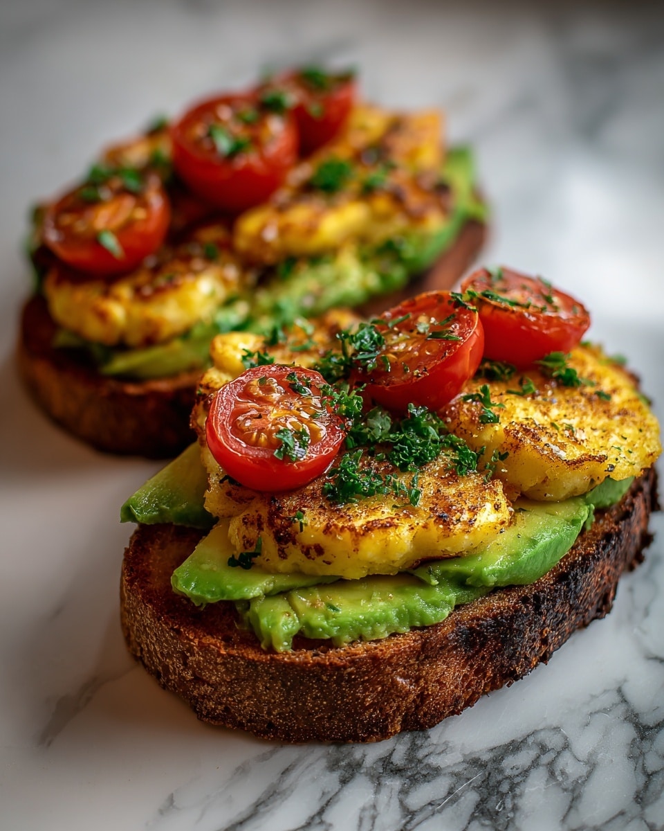 Hot Honey Avocado & Halloumi Toast on Sourdough Recipe - Recipe Image