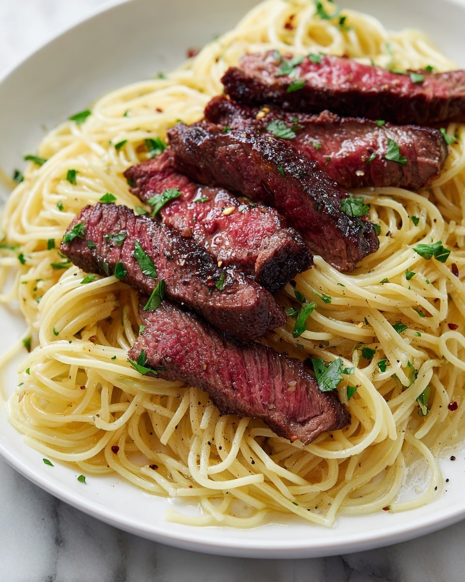Garlic Butter Steak Lightning Noodles Recipe - Recipe Image