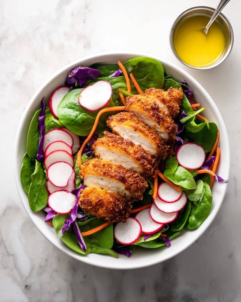 Coconut Chicken Salad with Warm Honey Mustard Vinaigrette Recipe
