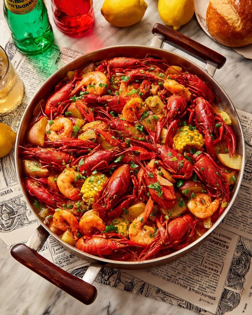 Stovetop Crawfish Boil with Garlic Butter Sauce Recipe
