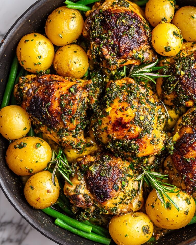One-Pan Garlic Herb Chicken with Potatoes & Green Beans Recipe