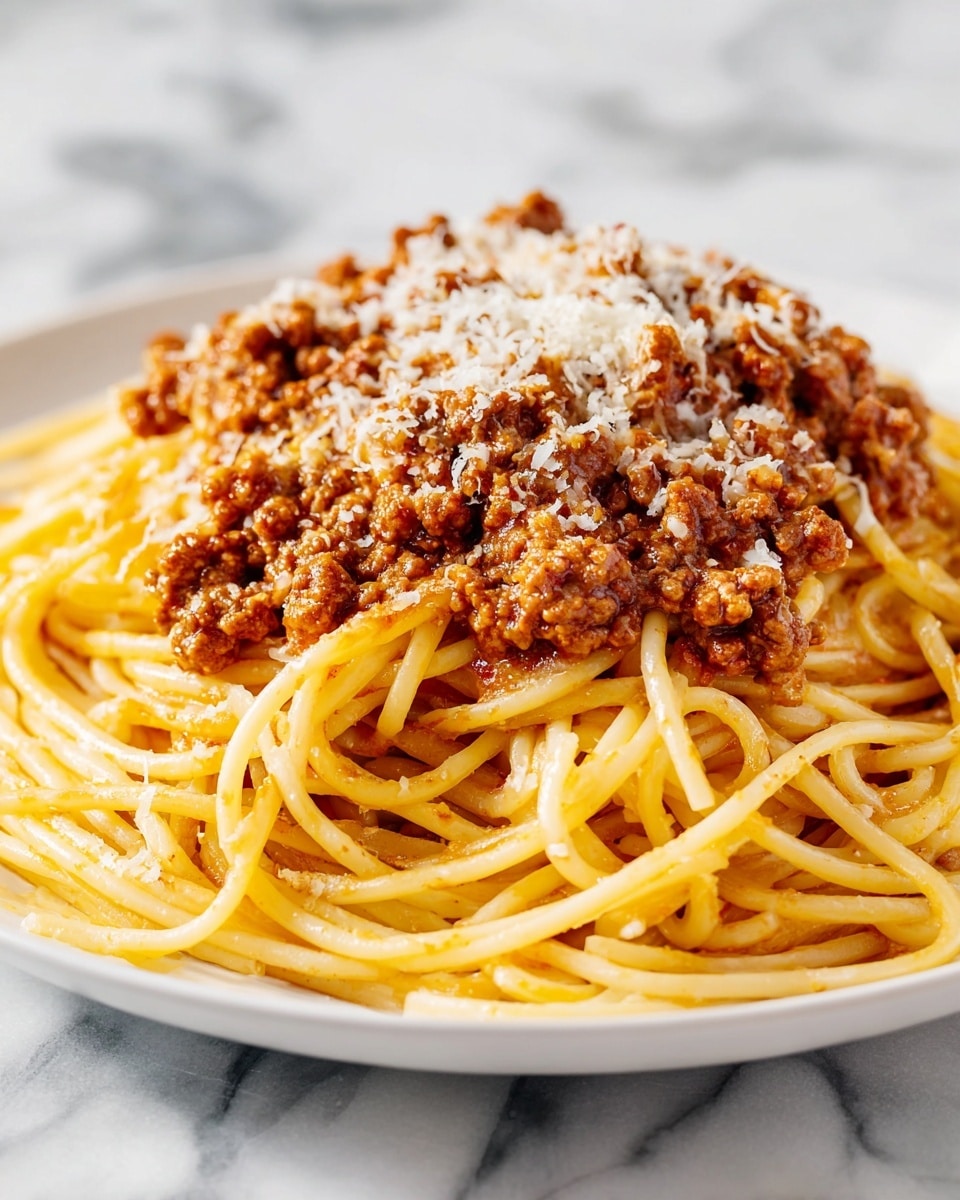 Cheesy Garlic Butter Linguine with Savory Ground Beef Recipe