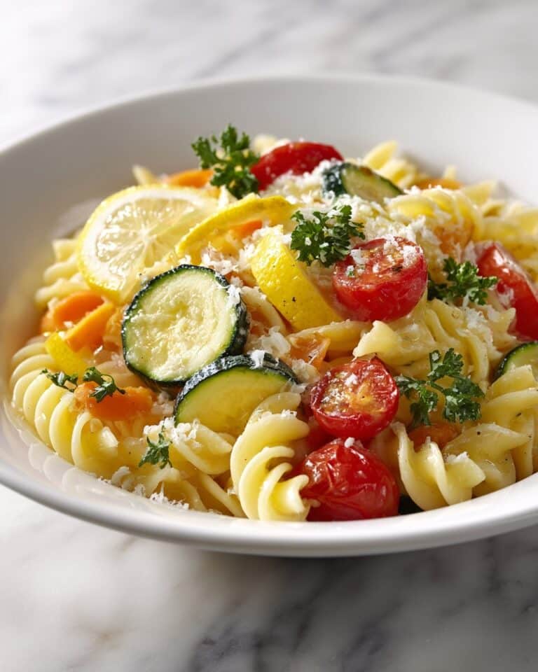 Lemon Butter Pasta with Veggies Recipe