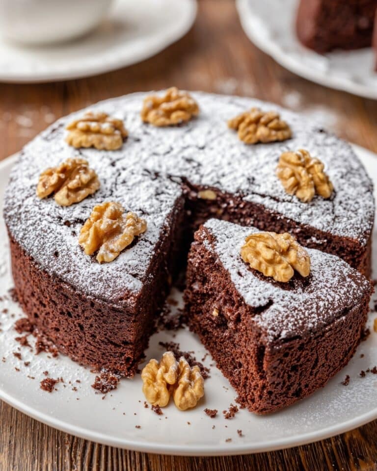 Simple Moist Chocolate Walnut Cake Recipe