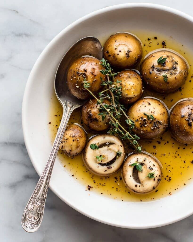Creamy Garlic Butter Tuscan Mushrooms Recipe