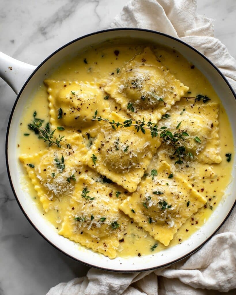 Creamy Lemon Herb Butter Ravioli Recipe