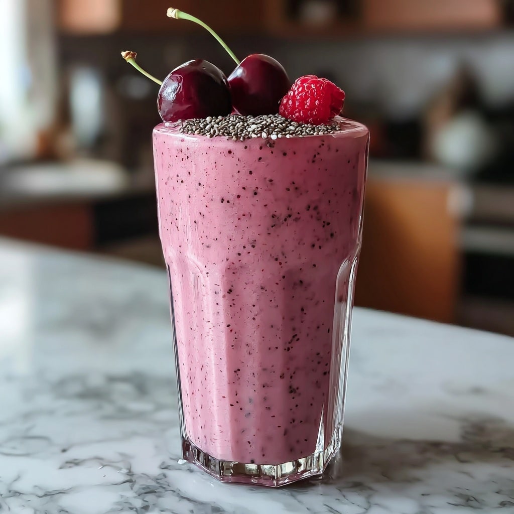 Delicious Cherry Smoothie for Quick Gut Health Boost Recipe - Recipe Image