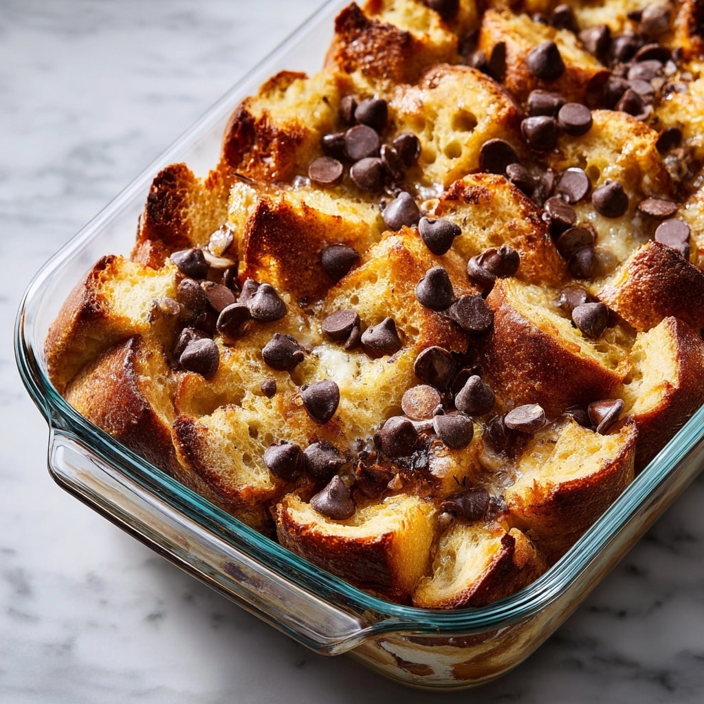 Croissant Breakfast Bake with Chocolate Chips and Cream Cheese Recipe - Recipe Image