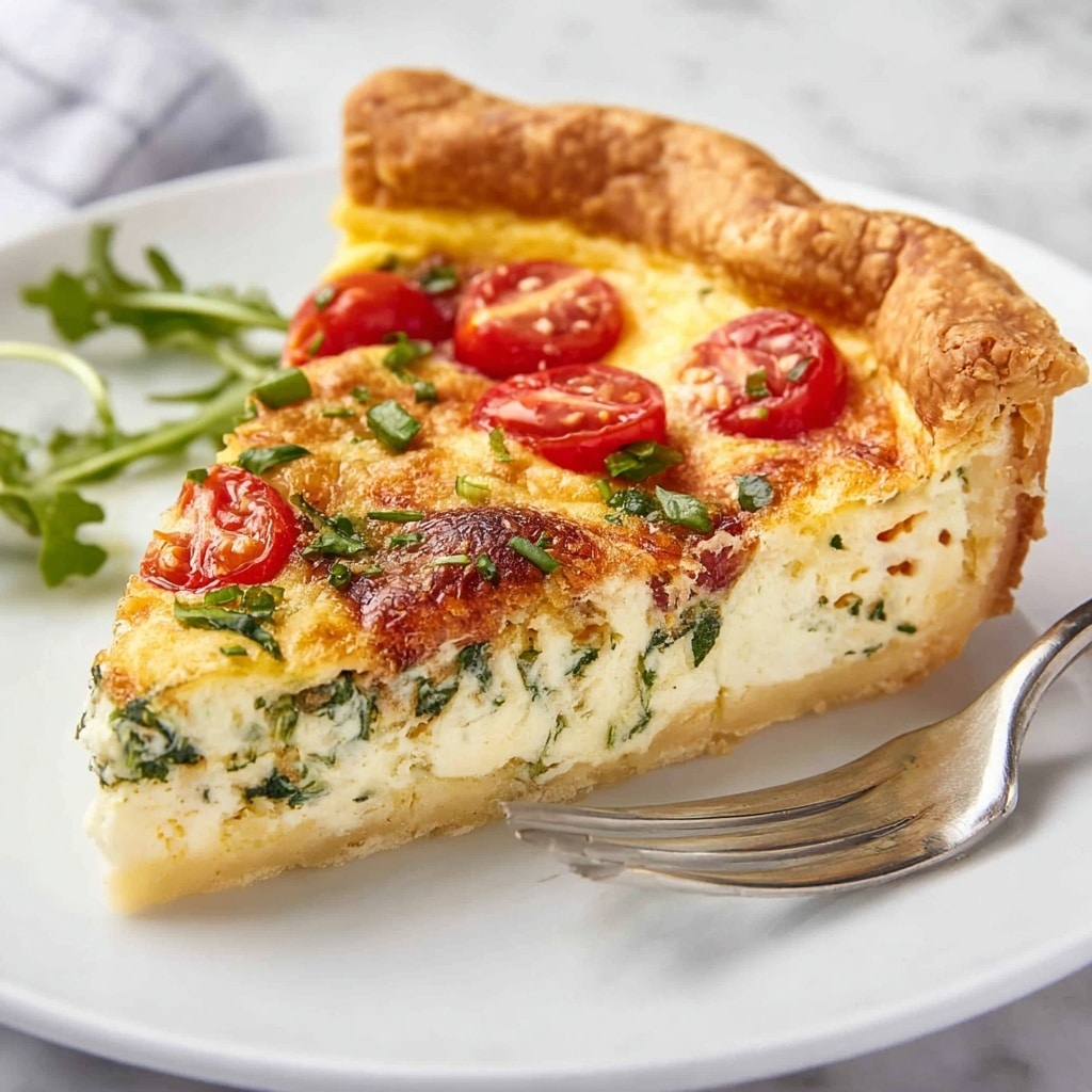 Easy Tomato Spinach Feta Quiche Recipe - Recipe Image
