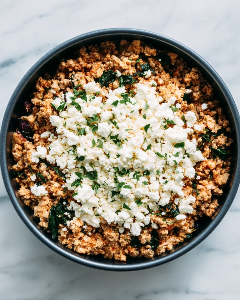 Ground Beef and Spinach Skillet with Feta Recipe - Recipe Image