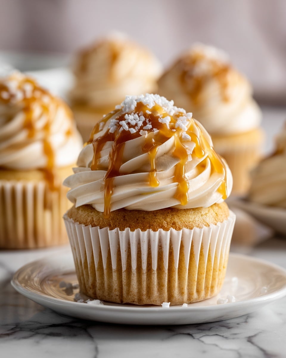 Gooey Salted Caramel Cupcakes Recipe - Recipe Image