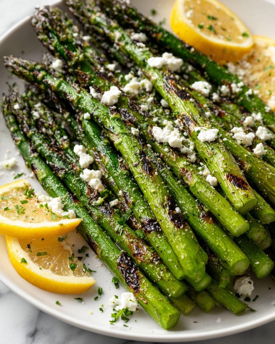 Grilled Asparagus Salad with Feta & Lemon Recipe - Recipe Image