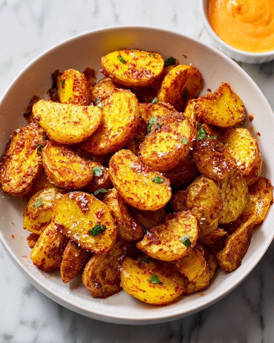 Crunchy Parmesan Crusted Potatoes with Tobiko Gochujang Dip Recipe - Recipe Image