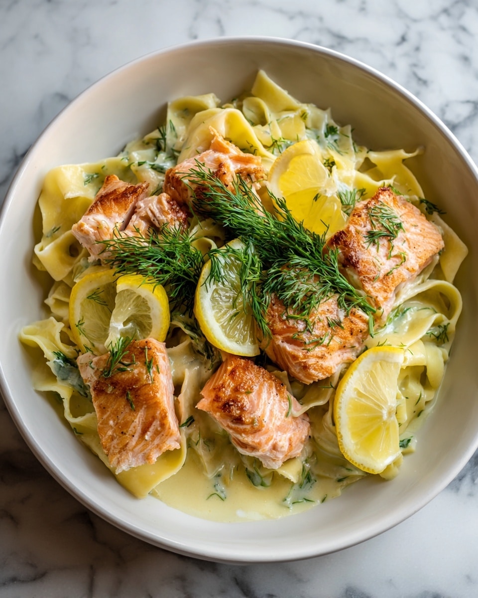 Citrus-Scented Pappardelle with Slow-Roasted Salmon Recipe - Recipe Image