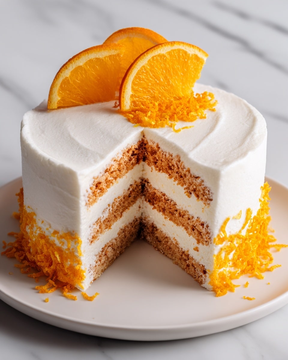 Zesty Orange Creamsicle Ice Cream Cake Recipe - Recipe Image
