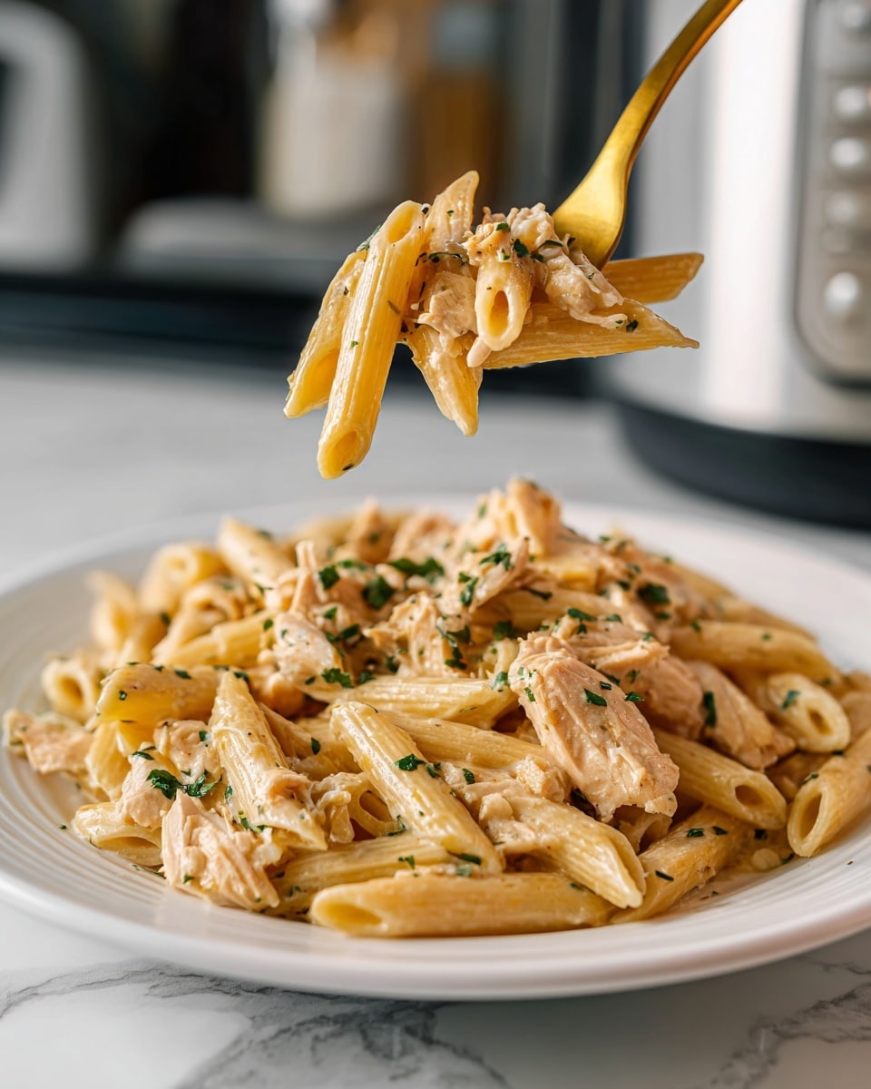 Creamy Slow Cooker Chicken and Penne Recipe - Recipe Image