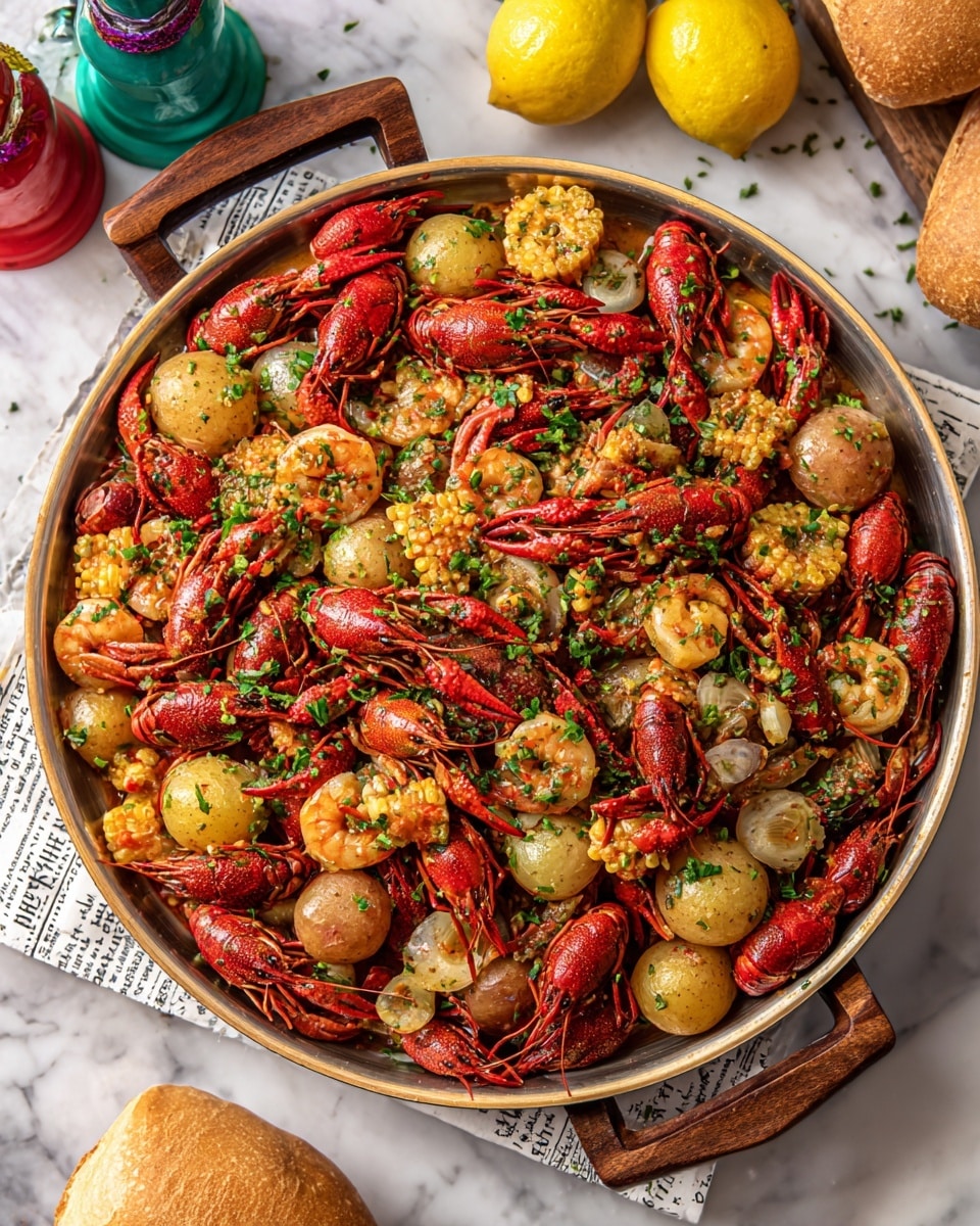 Stovetop Crawfish Boil with Garlic Butter Sauce Recipe - Recipe Image