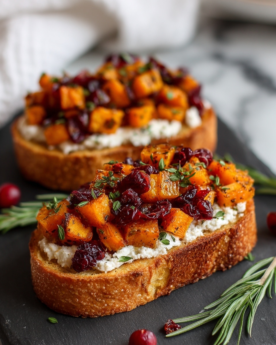 Butternut Squash, Cranberry, and Goat Cheese Crostini Recipe - Recipe Image