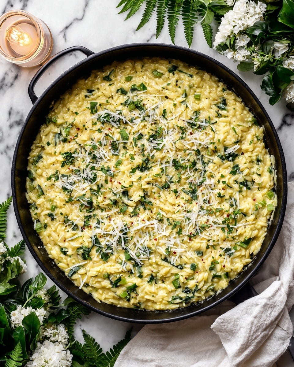 Creamy Broccoli Cheddar Orzo Recipe - Recipe Image