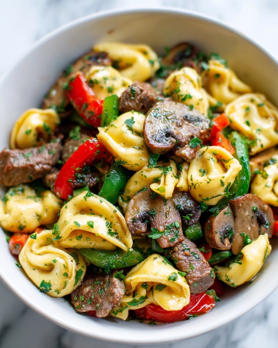 Philly Cheesesteak Tortellini Recipe - Recipe Image