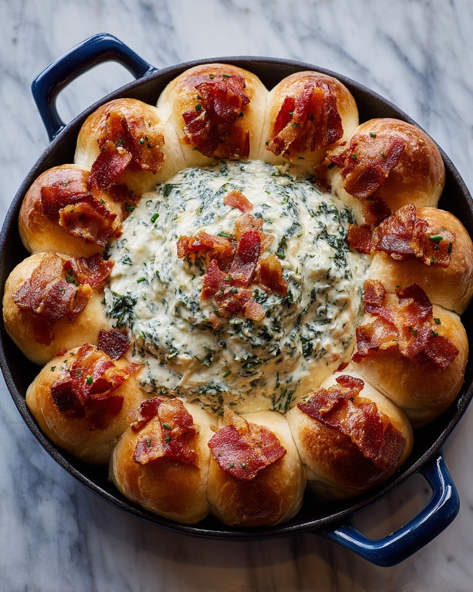 Spinach Artichoke Dip Pull-Apart Bread Recipe - Recipe Image