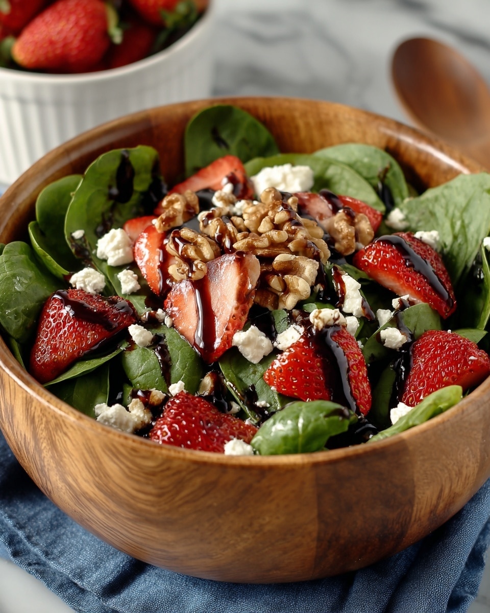 Spinach Strawberry Salad with Feta Cheese Recipe - Recipe Image