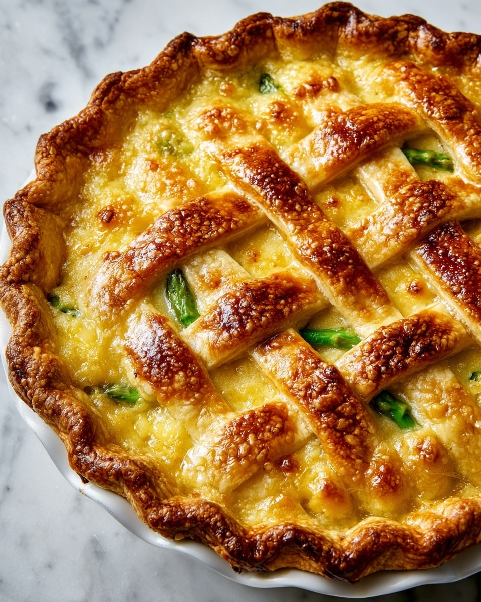 Asparagus Pie with Swiss and Parmesan Cheese Recipe - Recipe Image