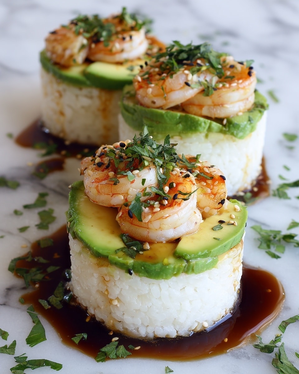 Spicy Shrimp Sushi Stacks Recipe - Recipe Image
